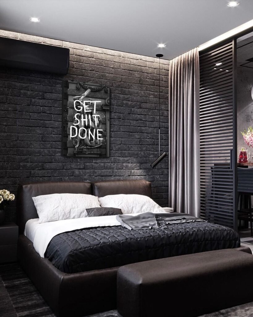 5-Modern Industrial Bedroom with a Bold Edge