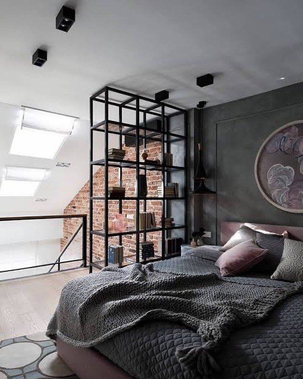 10-Modern Industrial Loft Bedroom with Cozy Vibes