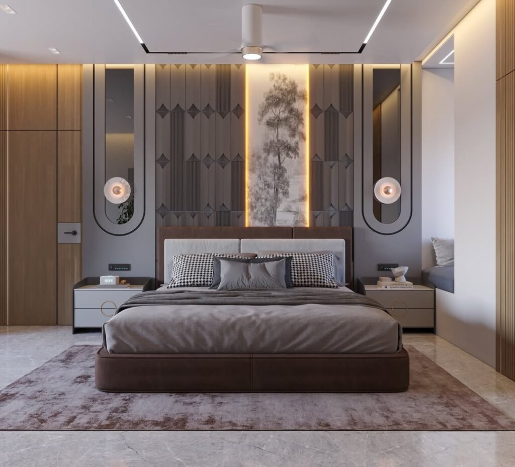 Modern Luxe Master Bedroom with Artistic Accents
