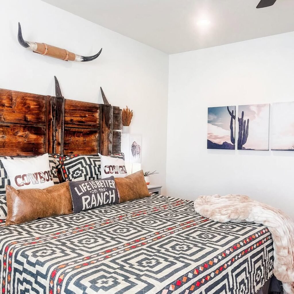 Modern Rustic Western Bedroom Design
