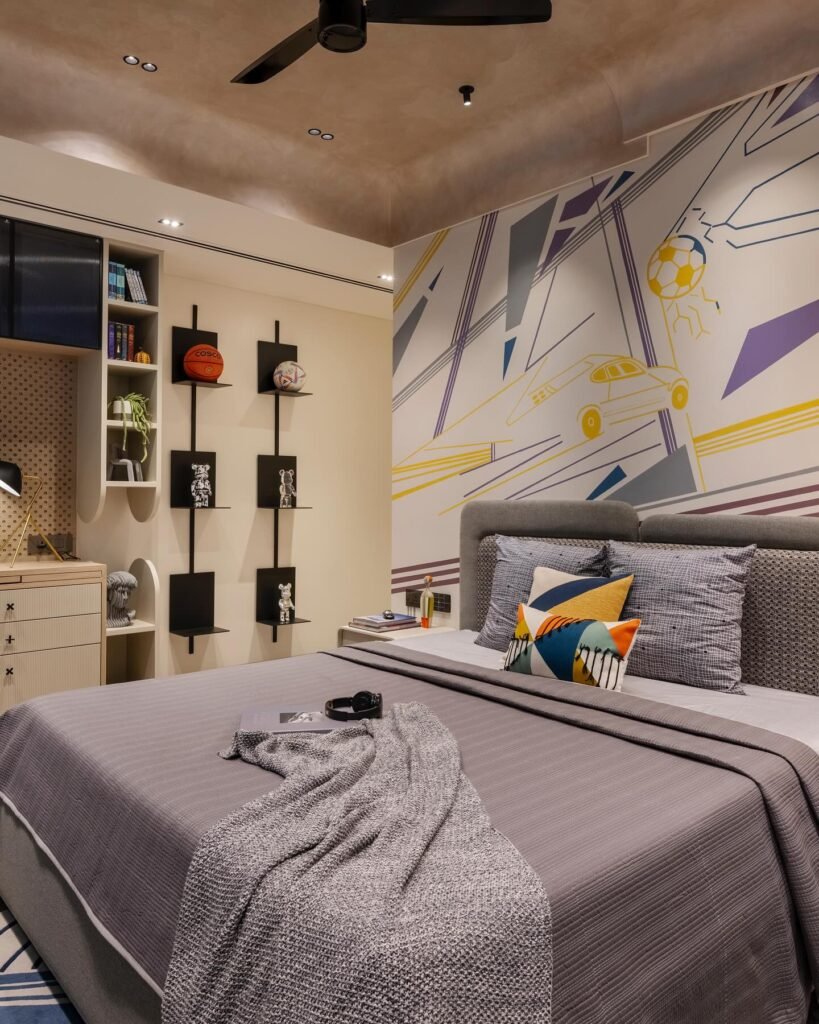 Modern Sports-Inspired Bedroom for Boys
