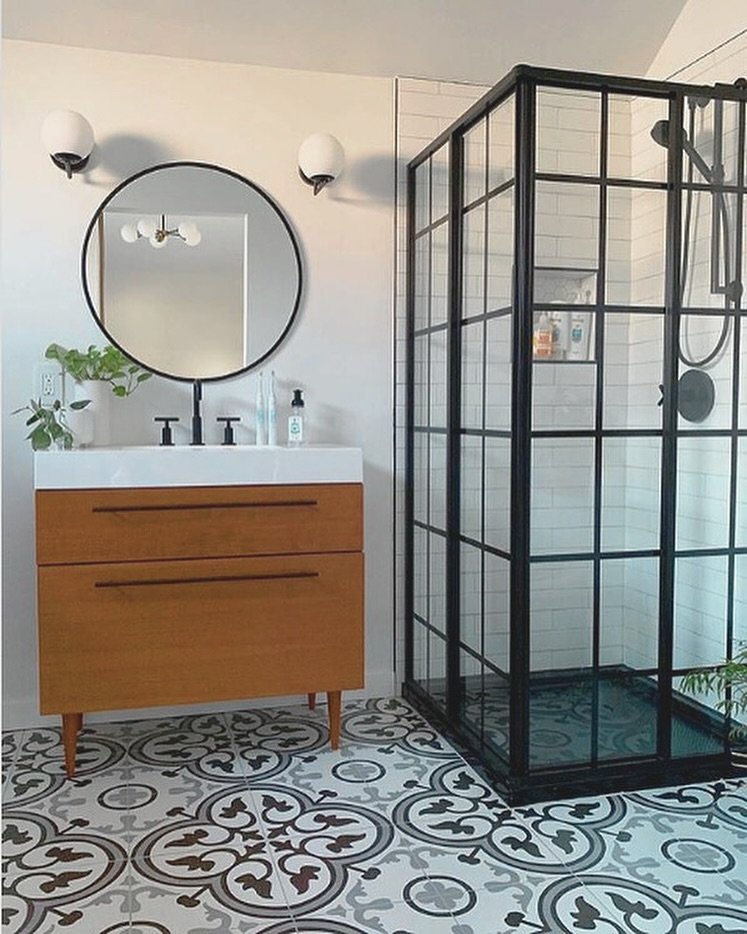 Modern Vintage Bathroom with Industrial Flair
