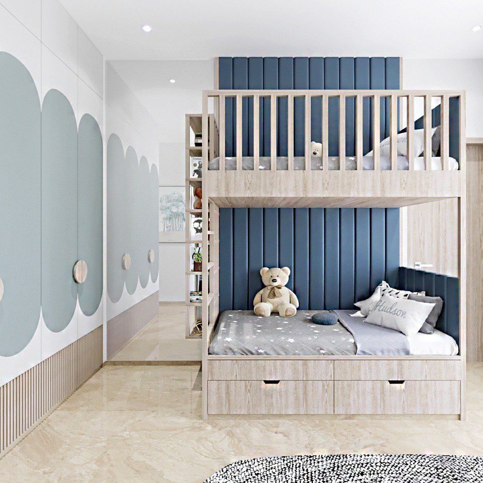 Modern and Cozy Toddler Bunk Bed Room
