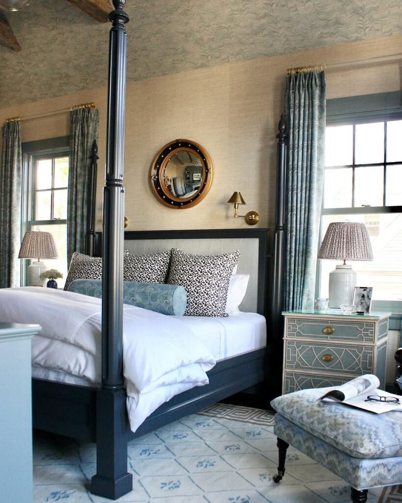 Nautical-Inspired Elegance Classic Blue Bedroom
