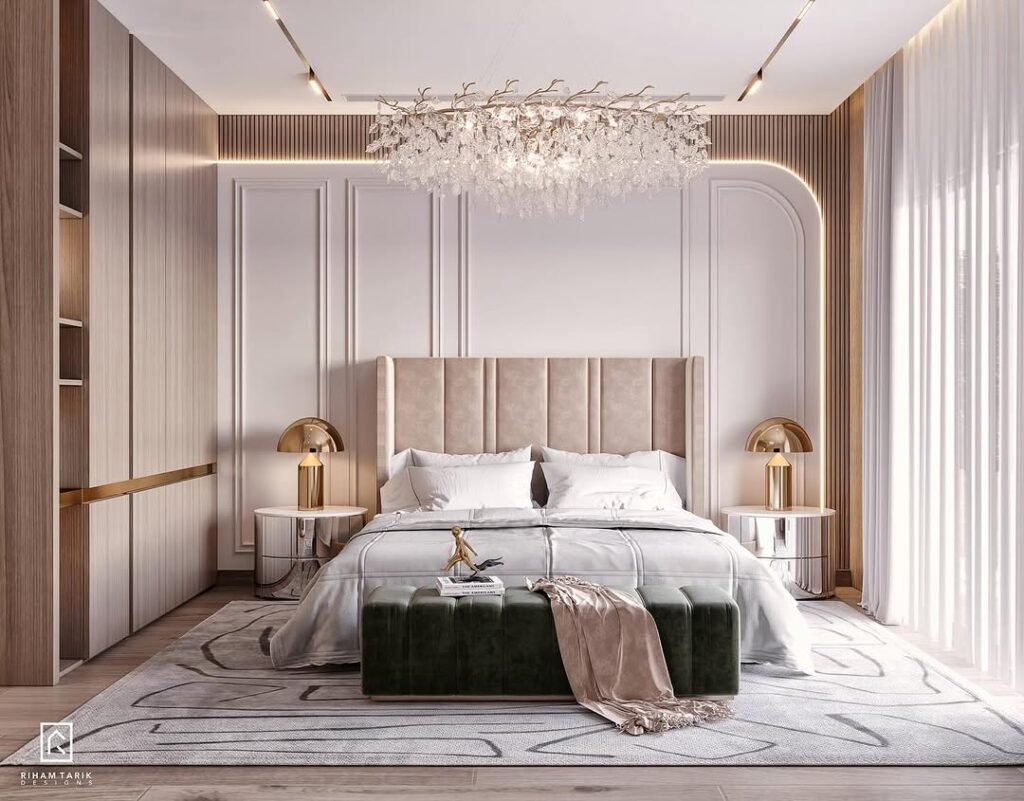 Opulent Serenity A Glamorous Modern Master Bedroom
