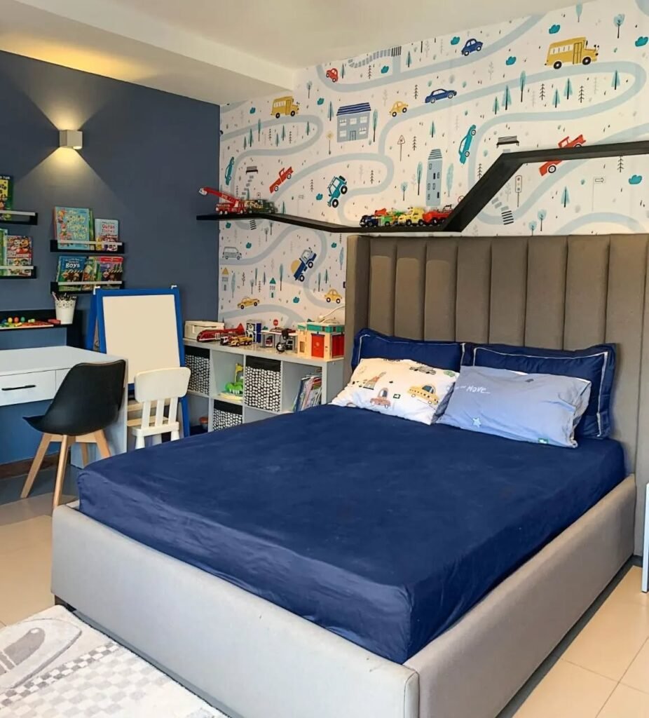 Playful Car-Themed Toddler Boy Bedroom
