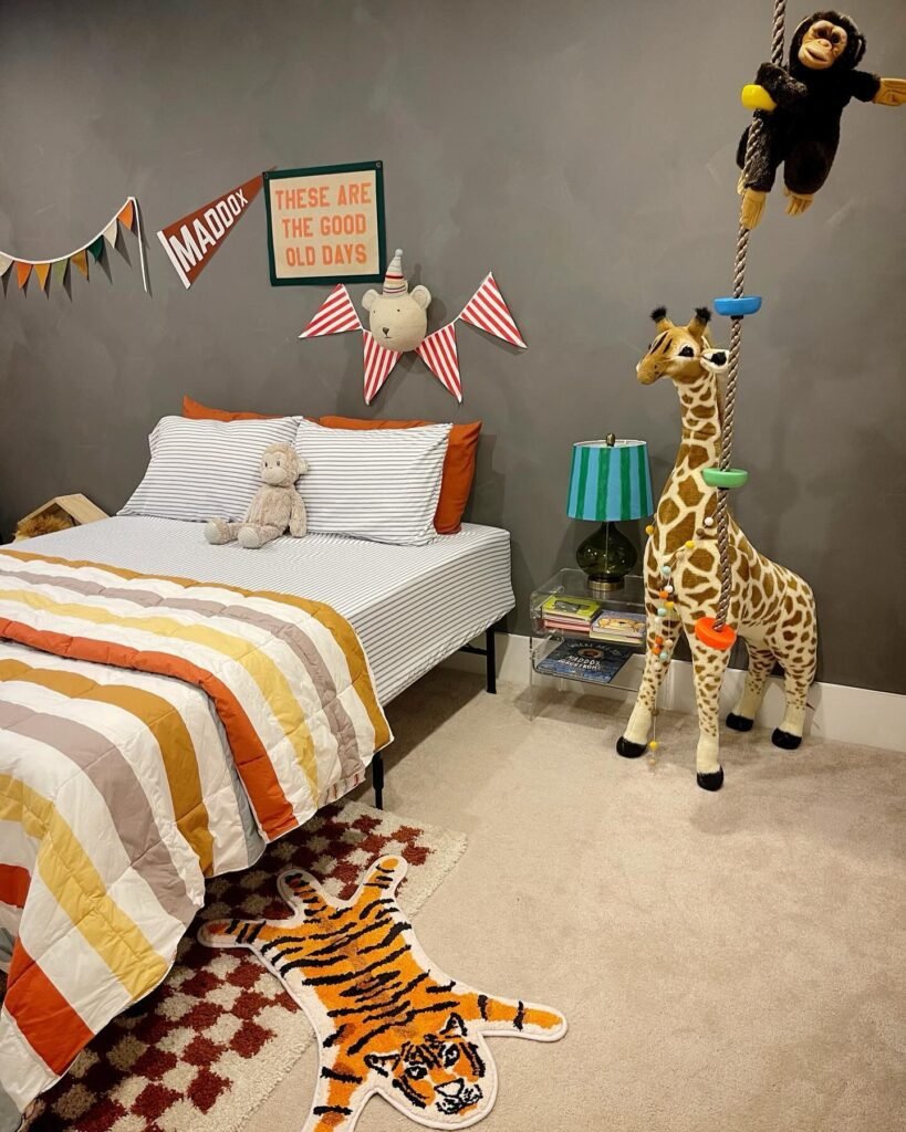 Playful and Adventure-Themed Toddler Boy Bedroom
