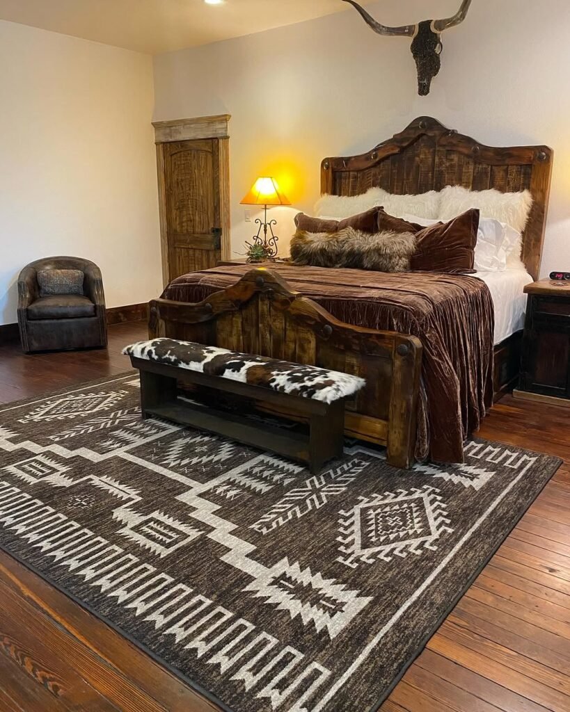 Rustic Western Bedroom with Raw Ranch Aesthetic
