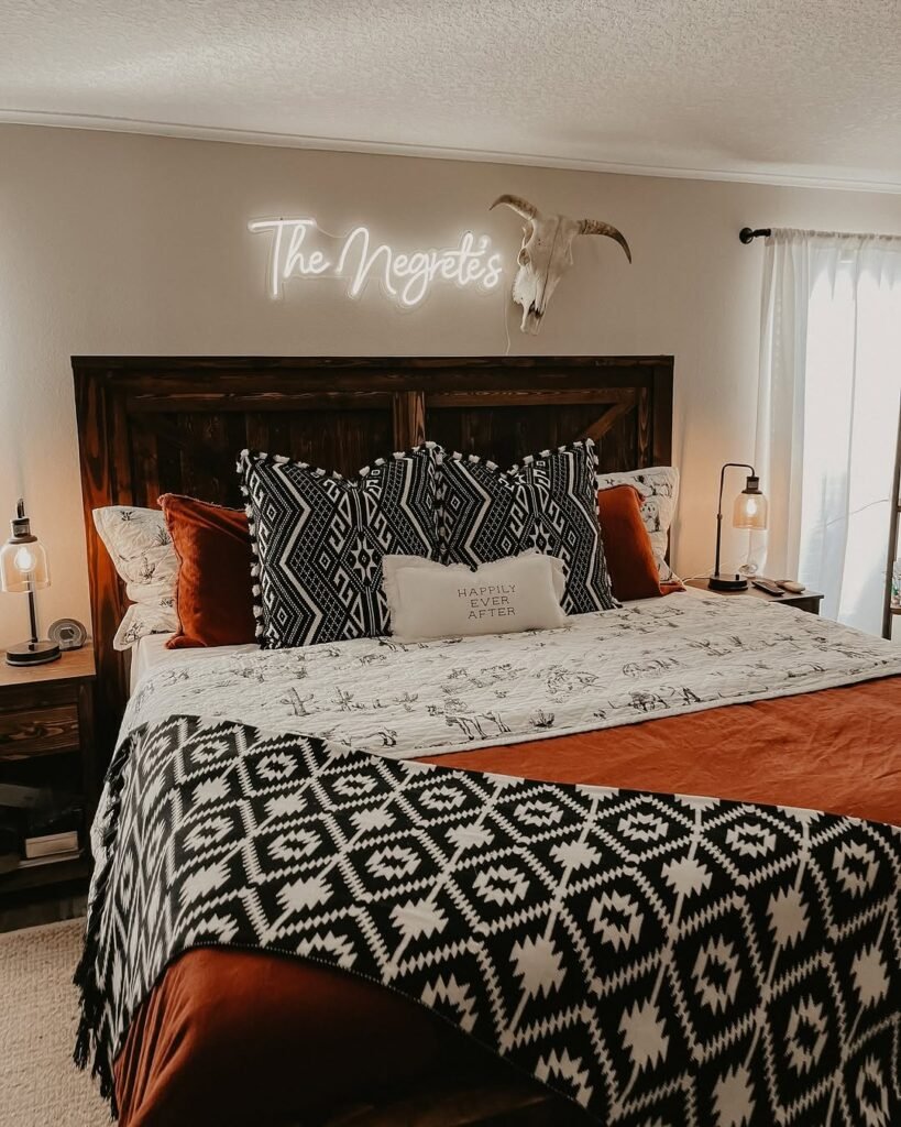 Rustic Western Bedroom with a Cozy Charm
