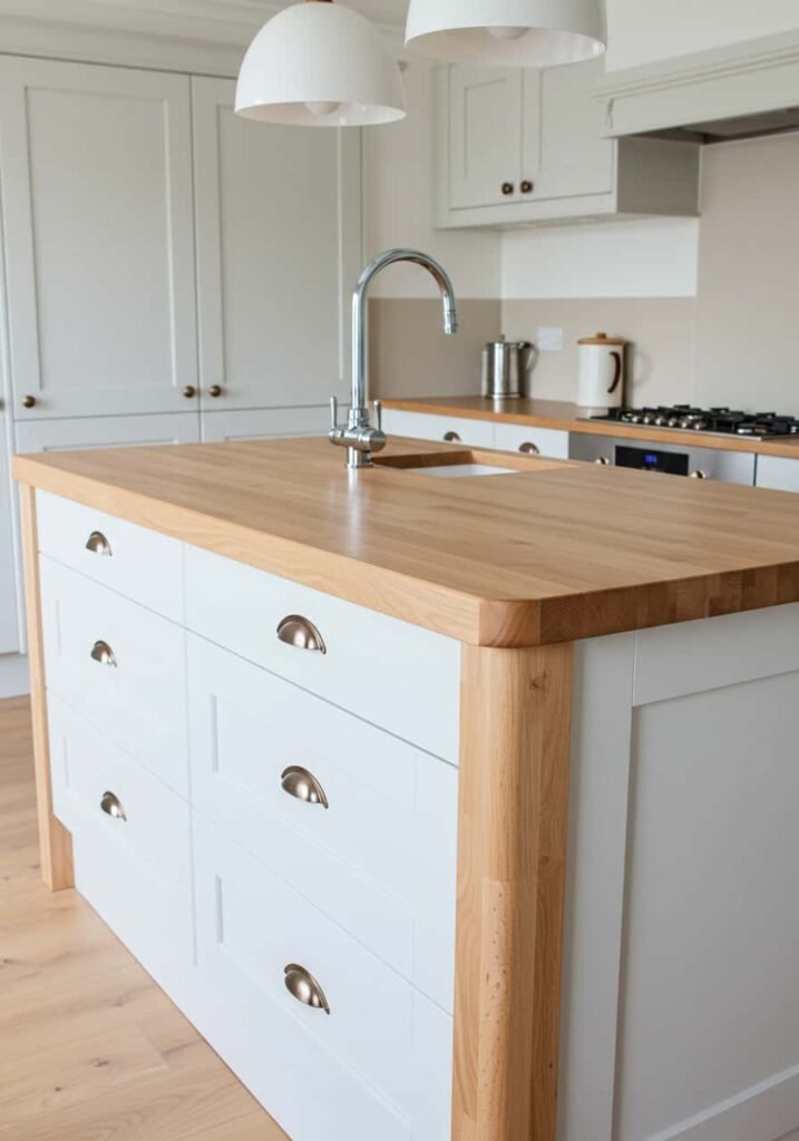 Scandinavian Kitchen Island with a Light, Airy Look
