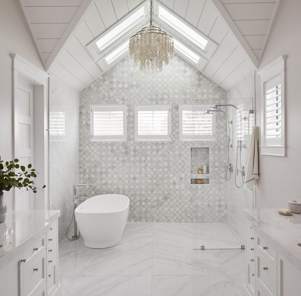 Serene All-White Spa Retreat Bathroom
