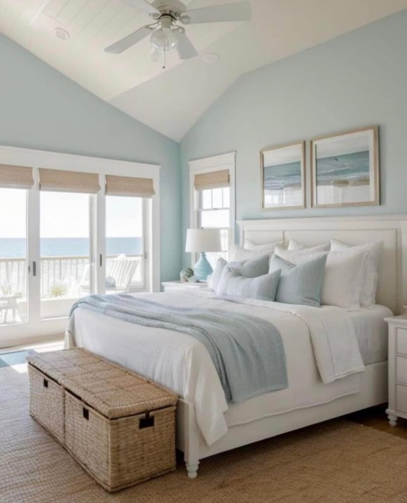 Serene Coastal Bedroom with Ocean Views

