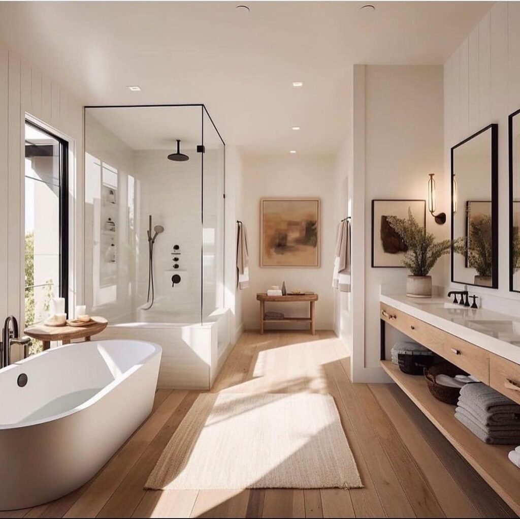 Serene Modern Farmhouse Bathroom
