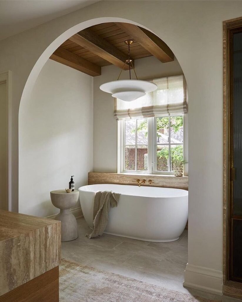 Serene and Elegant Archway Bathroom
