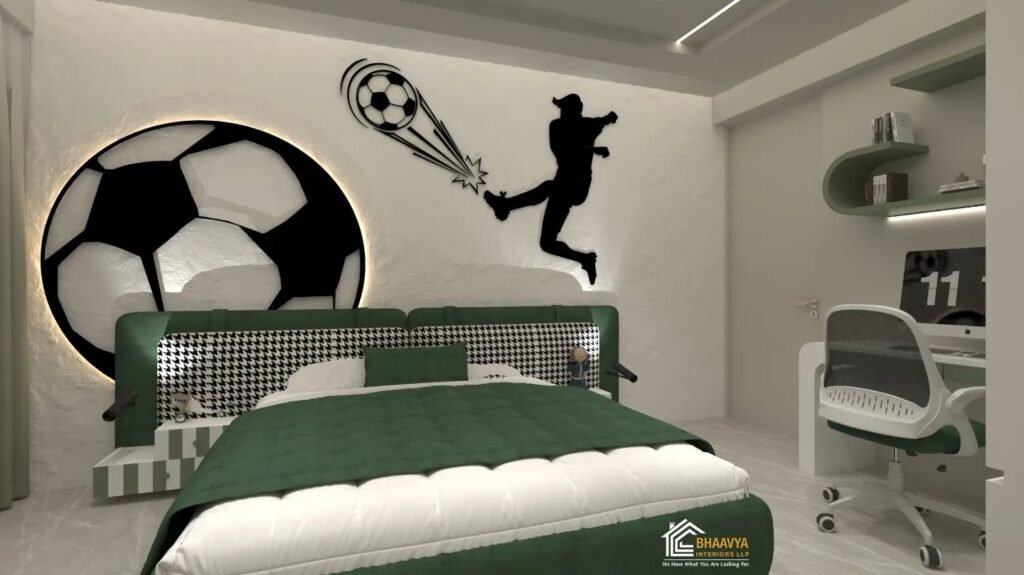 Soccer-Themed Kids' Bedroom for Young Athletes
