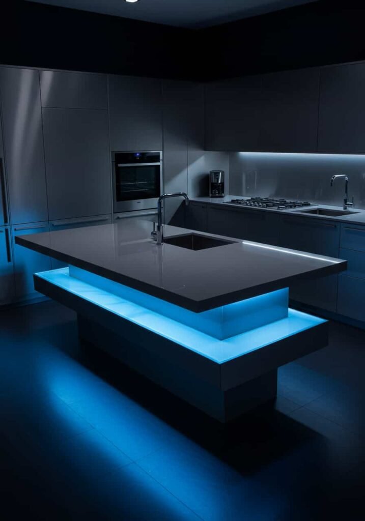 Ultra-Modern Floating Kitchen Island
