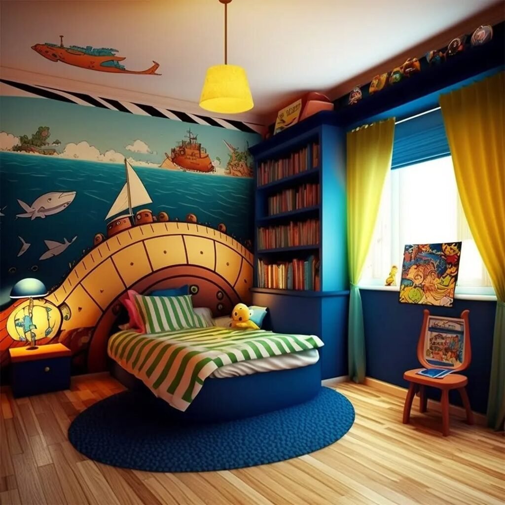 Underwater Adventure-Themed Toddler Bedroom
