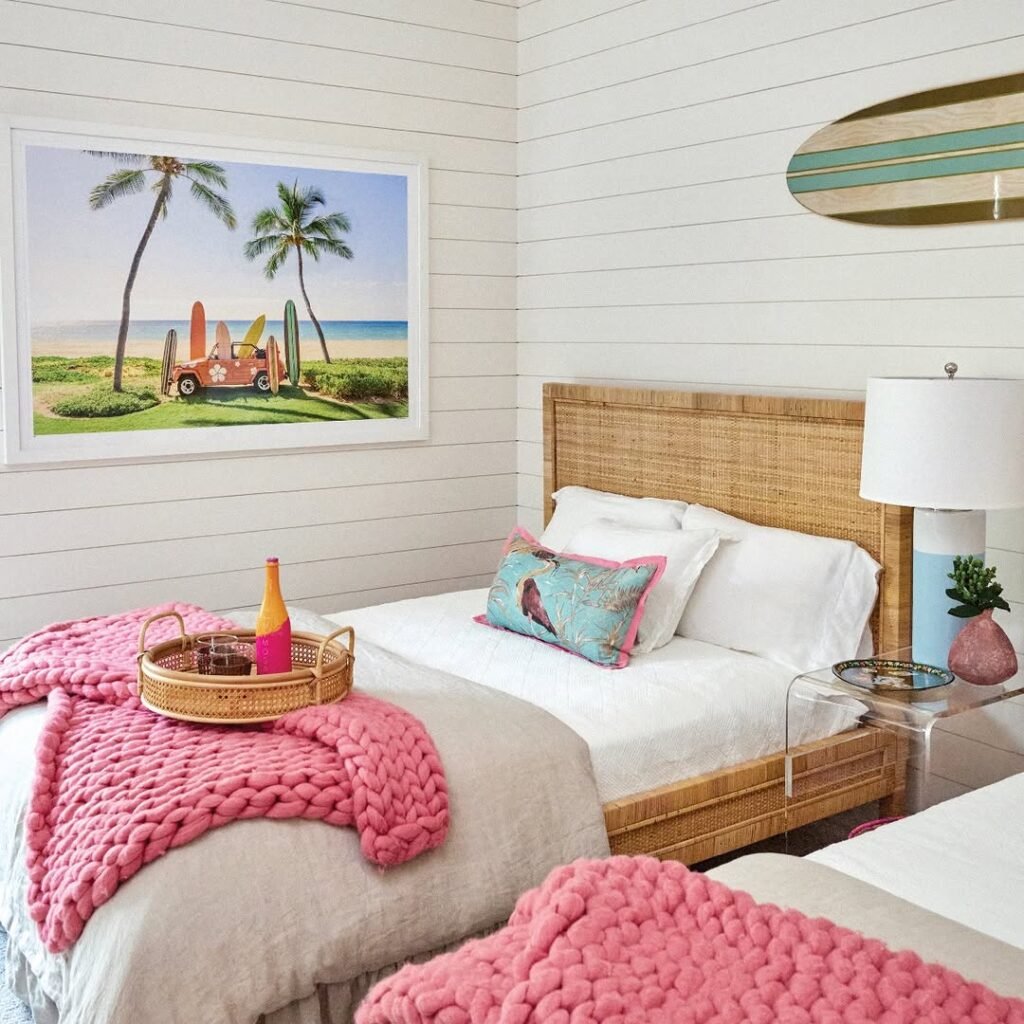 Vibrant Tropical Coastal Bedroom

