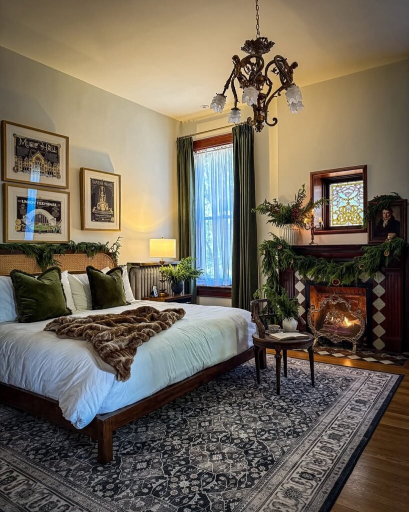 Vintage Elegance Warm and Cozy Bedroom
