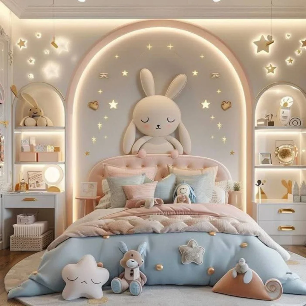 Whimsical Bunny-Themed Kids’ Bedroom
