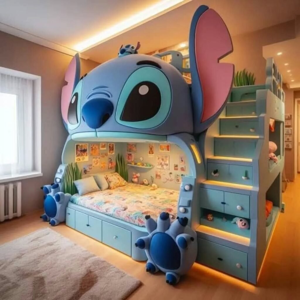 Whimsical Stitch-Themed Kids' Bedroom
