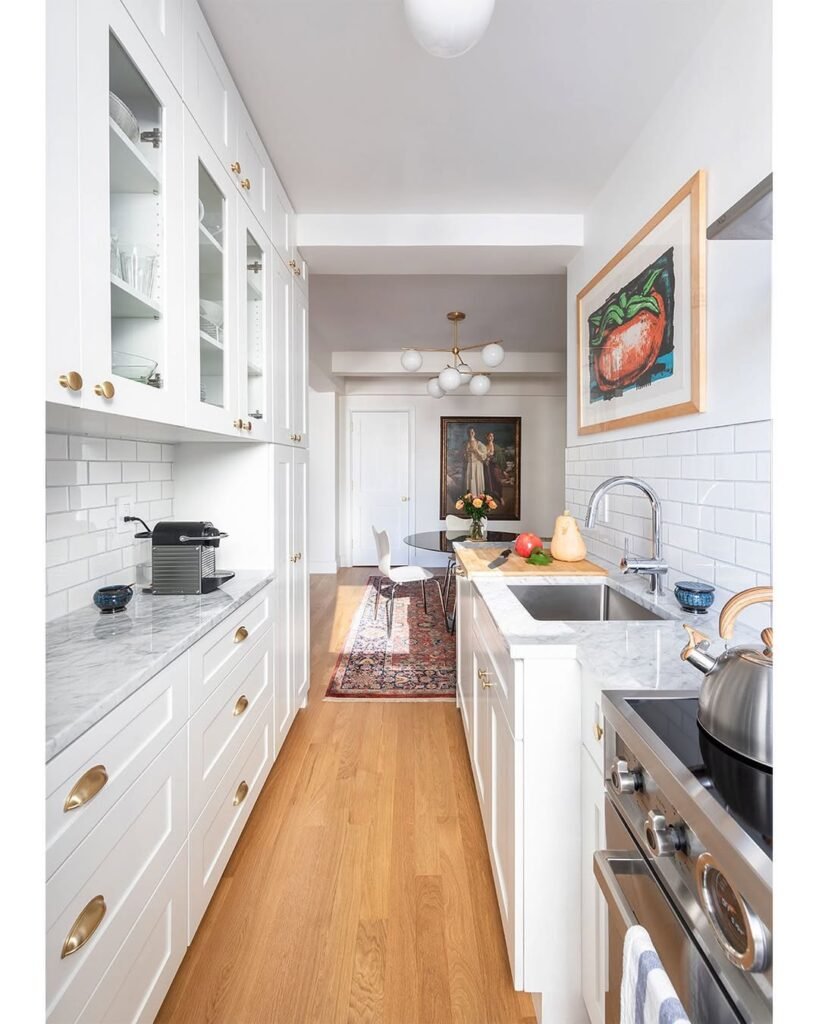 Bright and Modern Galley Kitchen Design