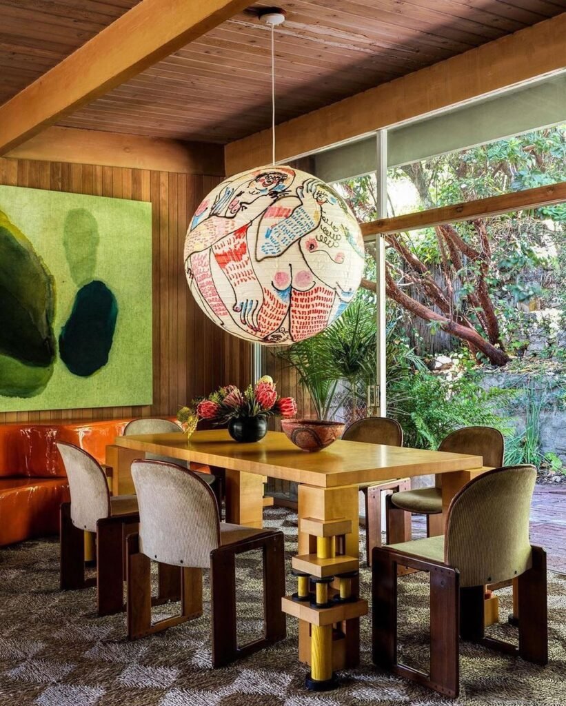 Bold & Eclectic Mid-Century Modern Dining Room
