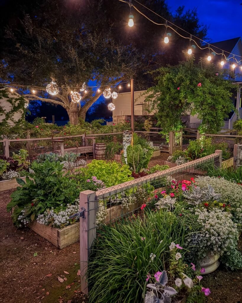 Charming Garden Oasis at Dusk
