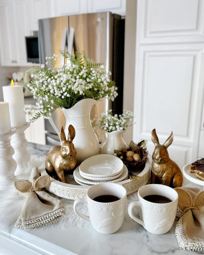 Charming Spring Coffee Nook with Vintage Accents
