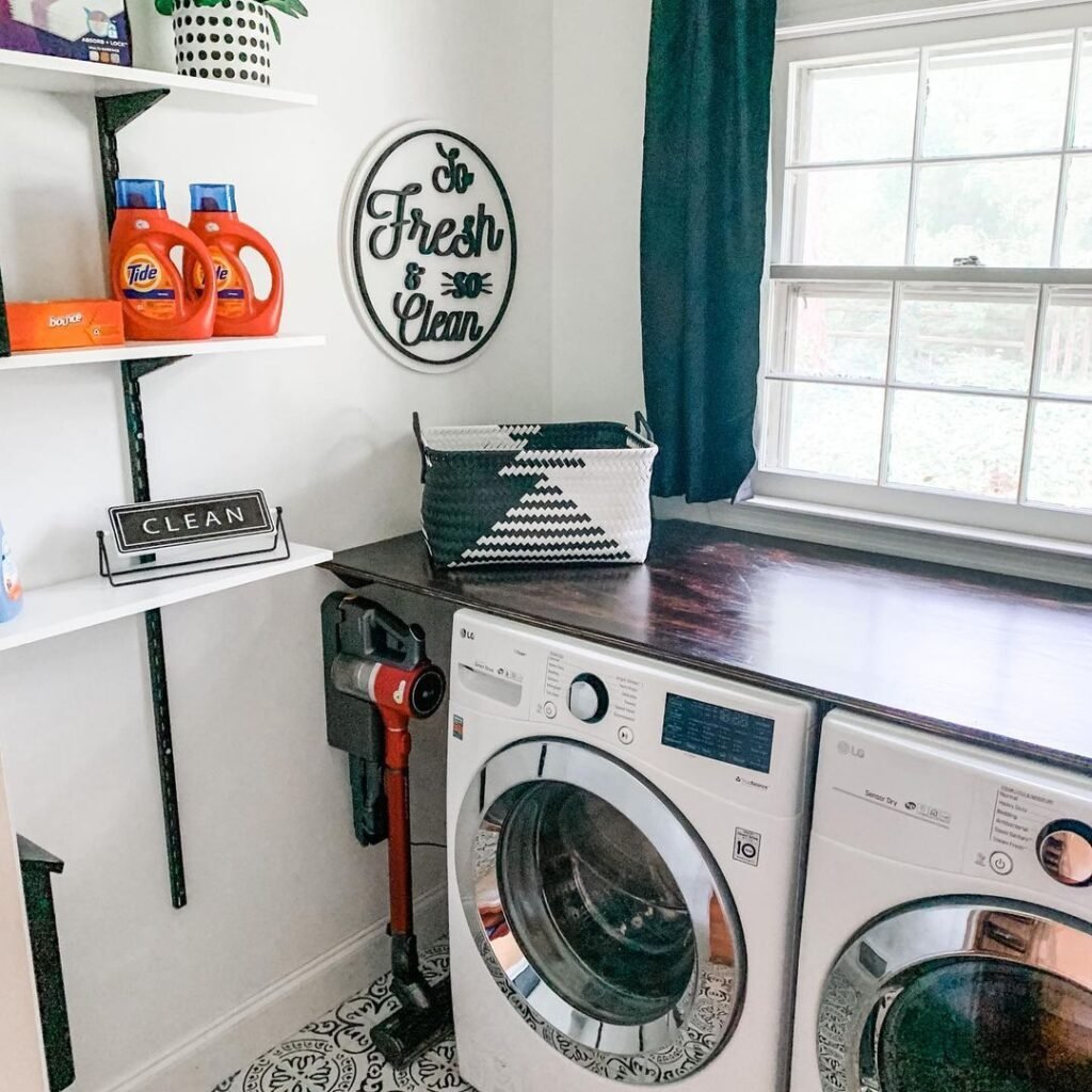 Chic and Functional Laundry Space
