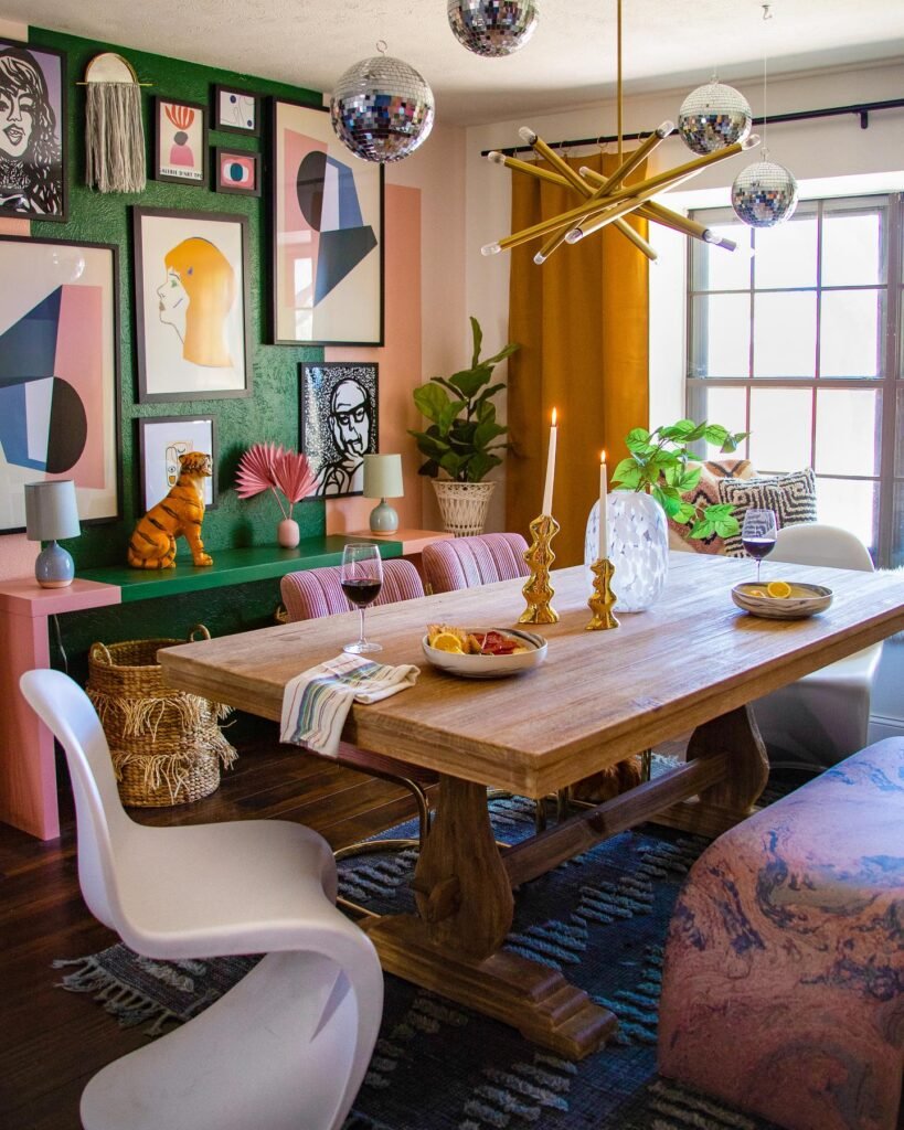 Eclectic Boho Glam Dining Room
