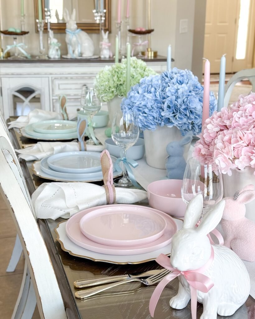 Elegant Pastel Easter Table Setting
