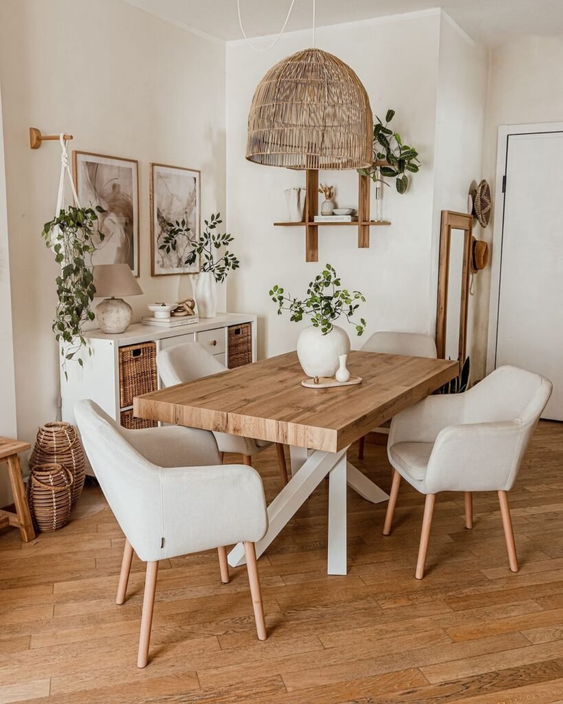 Minimalist Boho Dining Room Elegance
