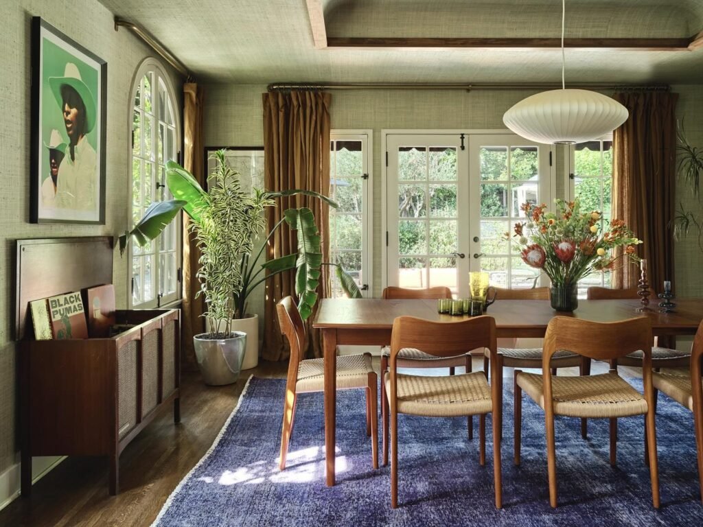 Nature-Inspired Mid-Century Modern Dining Room
