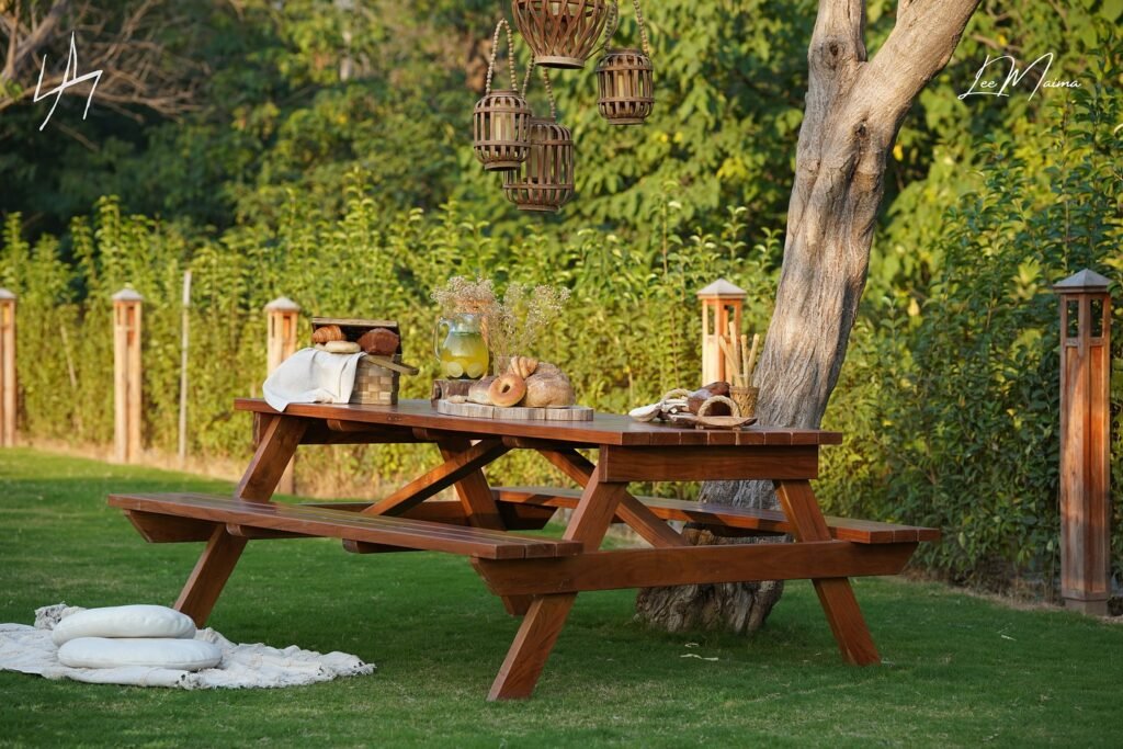 Rustic Picnic Dining in Nature
